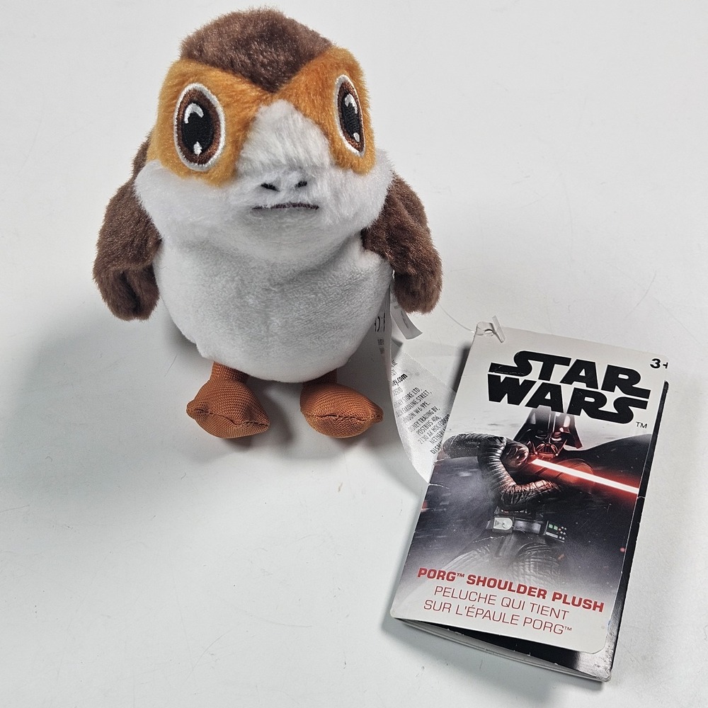 Star Wars Porg Shoulder Plush Brown White Magnetic Cosplay Accessory Disneyland